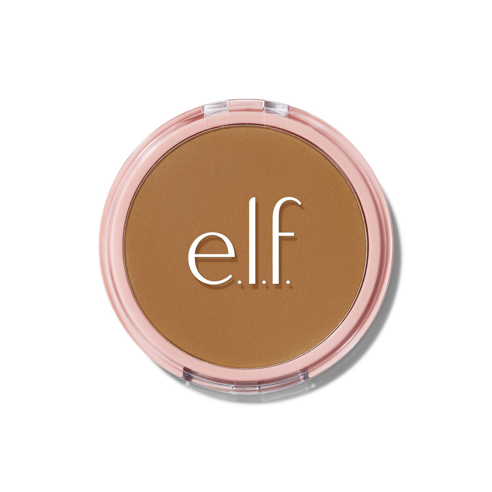 e.l.f. Halo Glow compact front view showing sleek packaging and portable design benefit