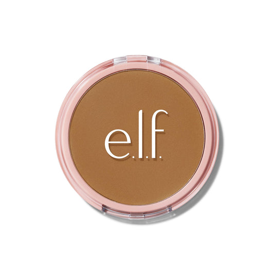 e.l.f. Halo Glow compact front view showing sleek packaging and portable design benefit