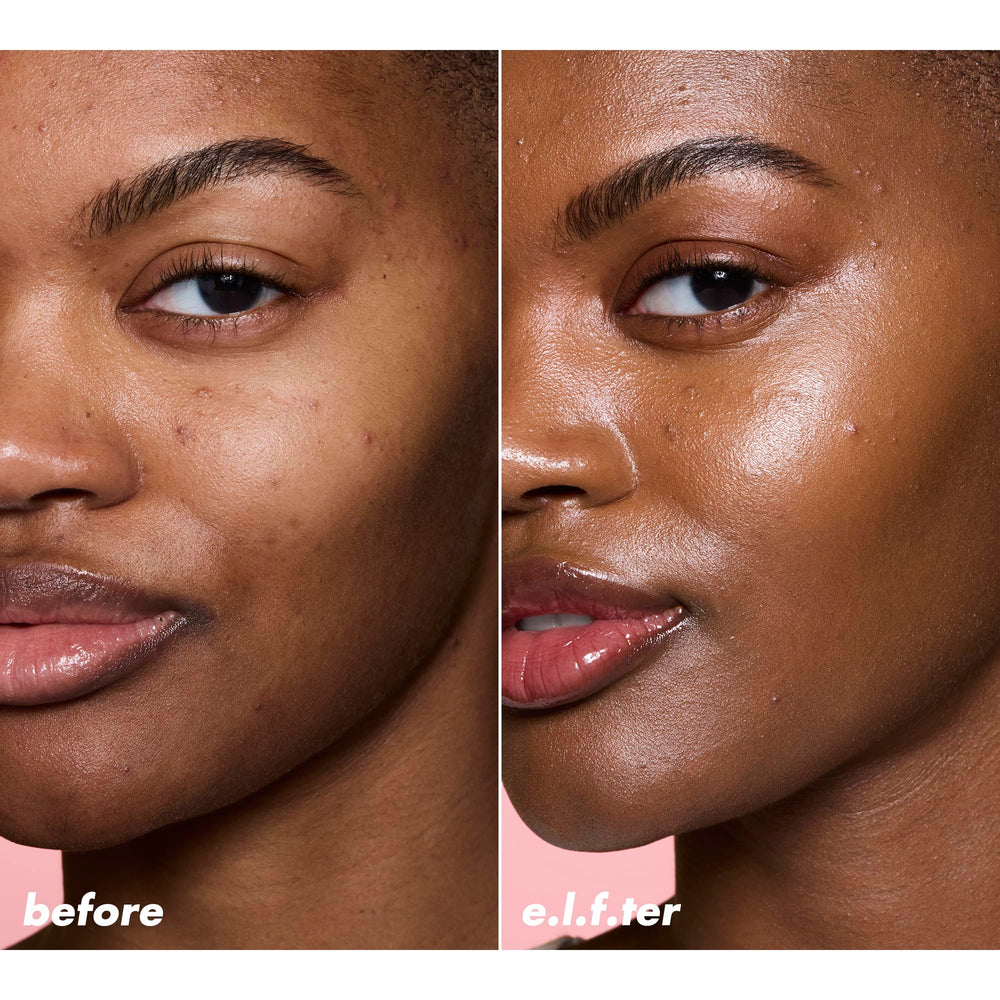 e.l.f. Halo Glow styled in a makeup bag setting highlighting travel-ready radiance