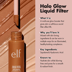 e.l.f. Halo Glow mixed with foundation for added dew and hydrated look