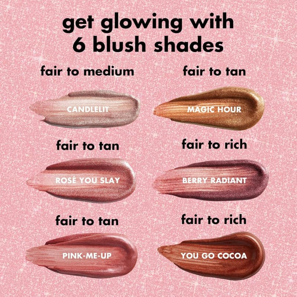 e.l.f. Halo Glow next to lipstick for size comparison and travel-friendly benefit