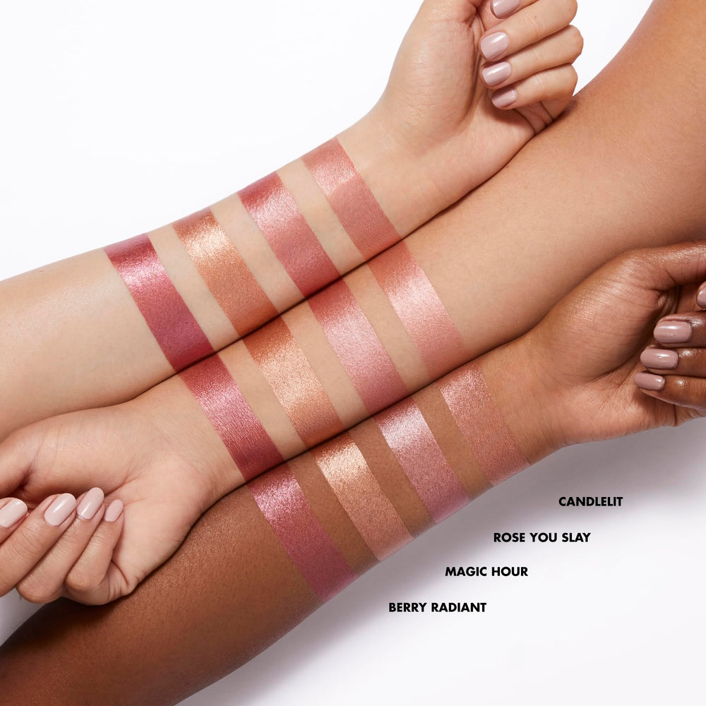 e.l.f. Halo Glow liquid texture swatch illustrating blendable, hydrating finish