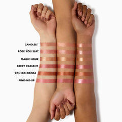 e.l.f. liquid blush texture swatched on skin highlighting blendable, luminous finish