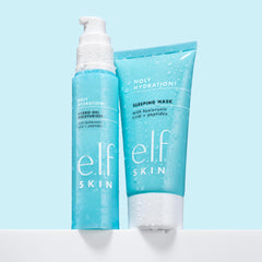 e.l.f. Holy Hydration applied on model before sleep demonstrating overnight plumping benefits