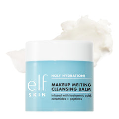 e.l.f. Holy Hydration cleansing balm front view showing jar and hydrating benefits