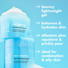 e.l.f. open jar showing bouncy gel texture for fast-absorbing hydration benefit