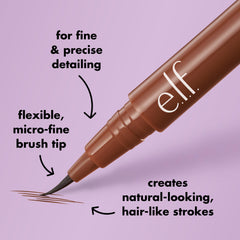 e.l.f. before and after brows showing added dimension and fullness