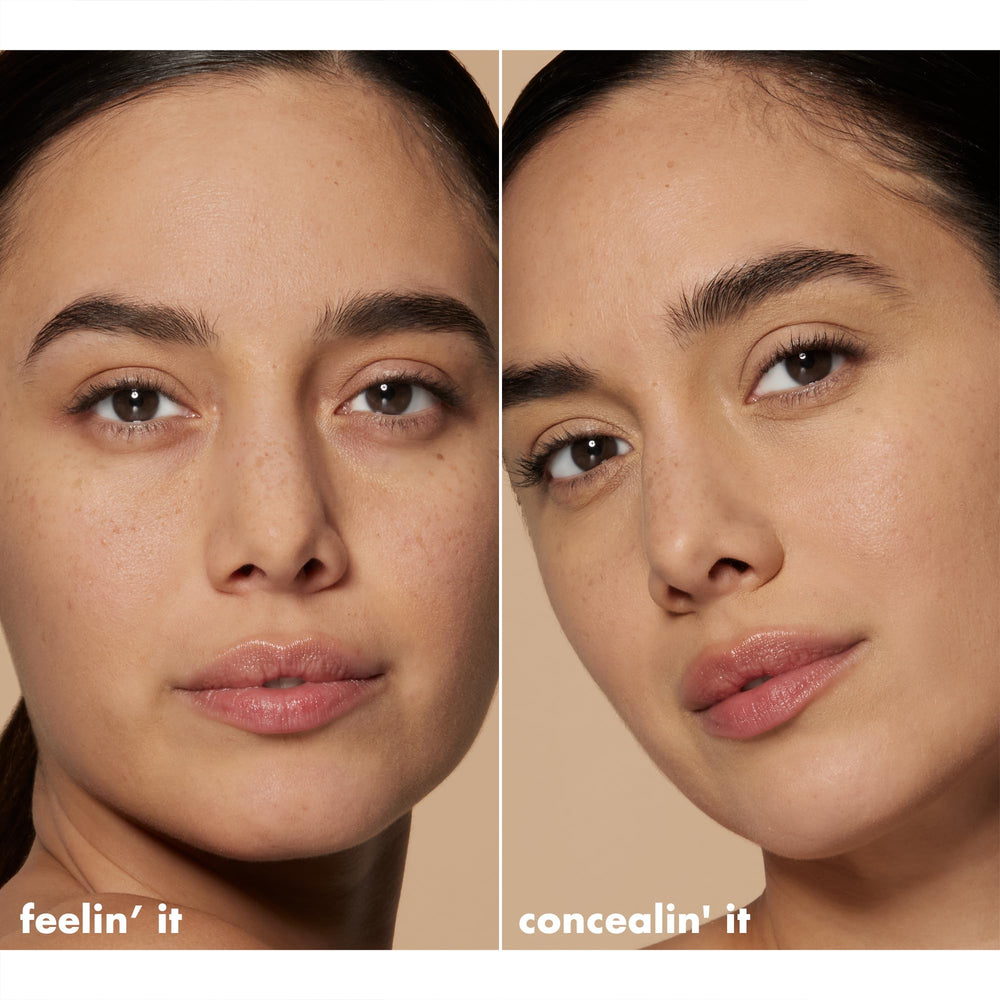 e.l.f. concealer applied under-eye to brighten and hydrate skin for natural look