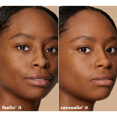 e.l.f. before and after under-eye with concealer showing reduced darkness and natural look