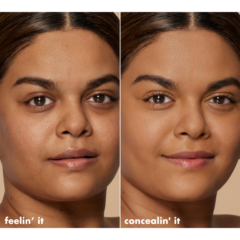 e.l.f. swatches on arm illustrating Tan Neutral color match and coverage