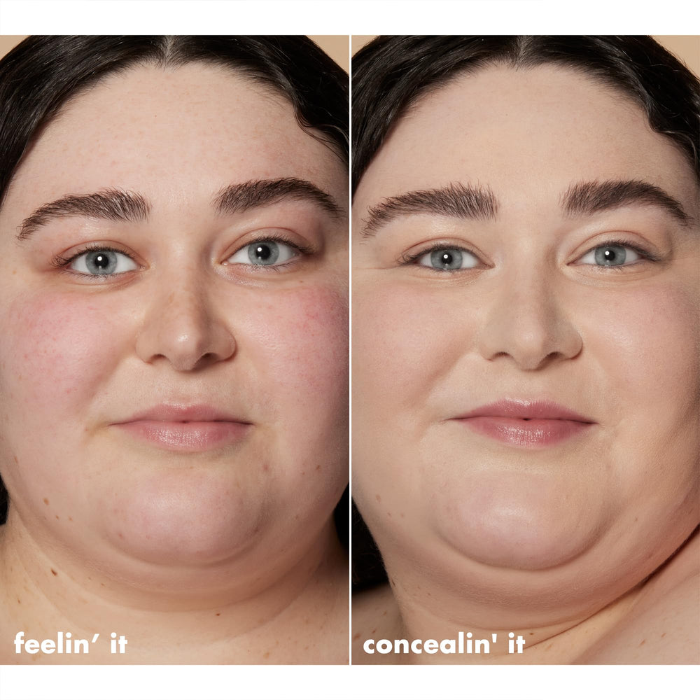 e.l.f. under-eye application demonstrating coverage and brightening effect