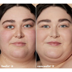 e.l.f. under-eye application demonstrating coverage and brightening effect