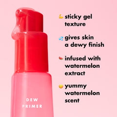 e.l.f. Jelly Pop Dew Primer opened to show gel texture and quick application benefit