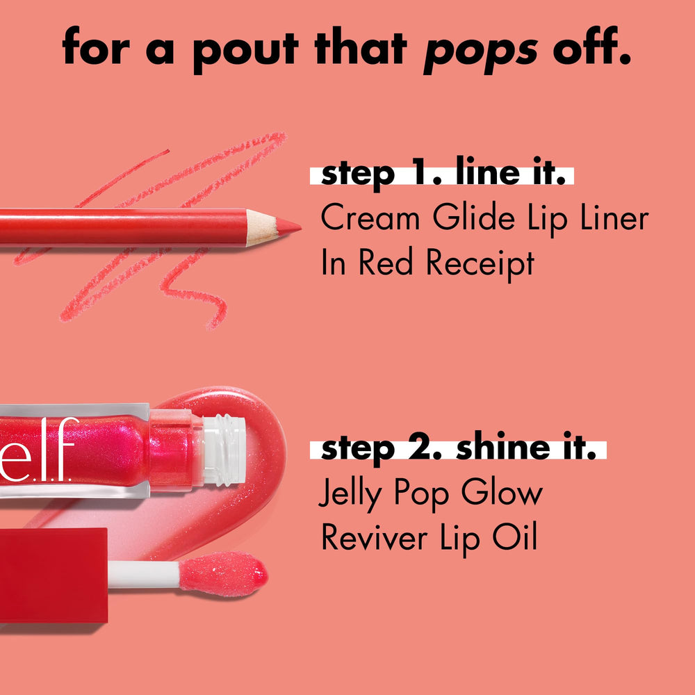 e.l.f. jelly pop on lips close-up providing glossy, non-sticky shine benefit