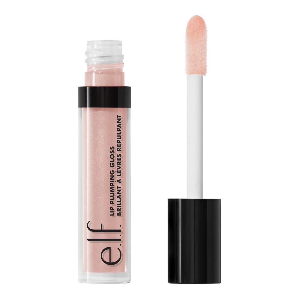 e.l.f. lip plumping gloss front packaging showing pink cosmo shade and shine benefit