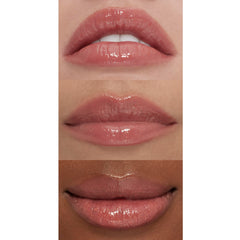 e.l.f. gloss swiped on lips in Mocha Twist showing fuller-looking, hydrated pout
