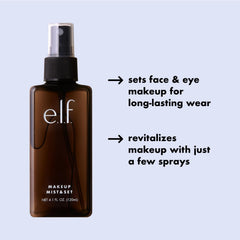 e.l.f. visible mist spray texture showing lightweight, nonsticky finish benefit