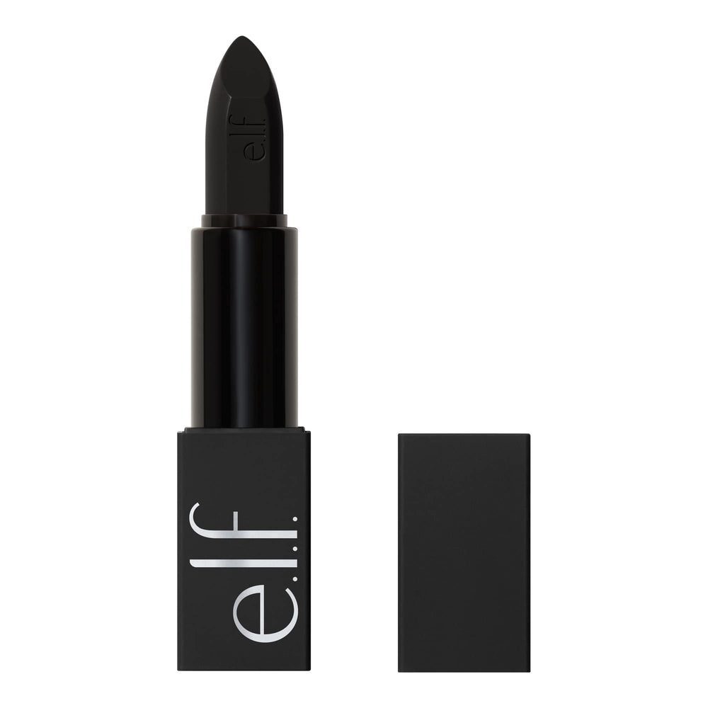e.l.f. O Face Satin Lipstick front view showing sleek tube and shade for bold wear