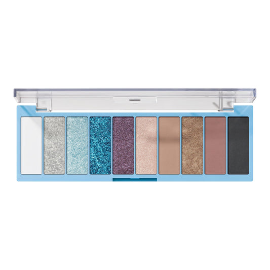 e.l.f. Perfect 10 front packaging showing ten colorful pans and compact benefit