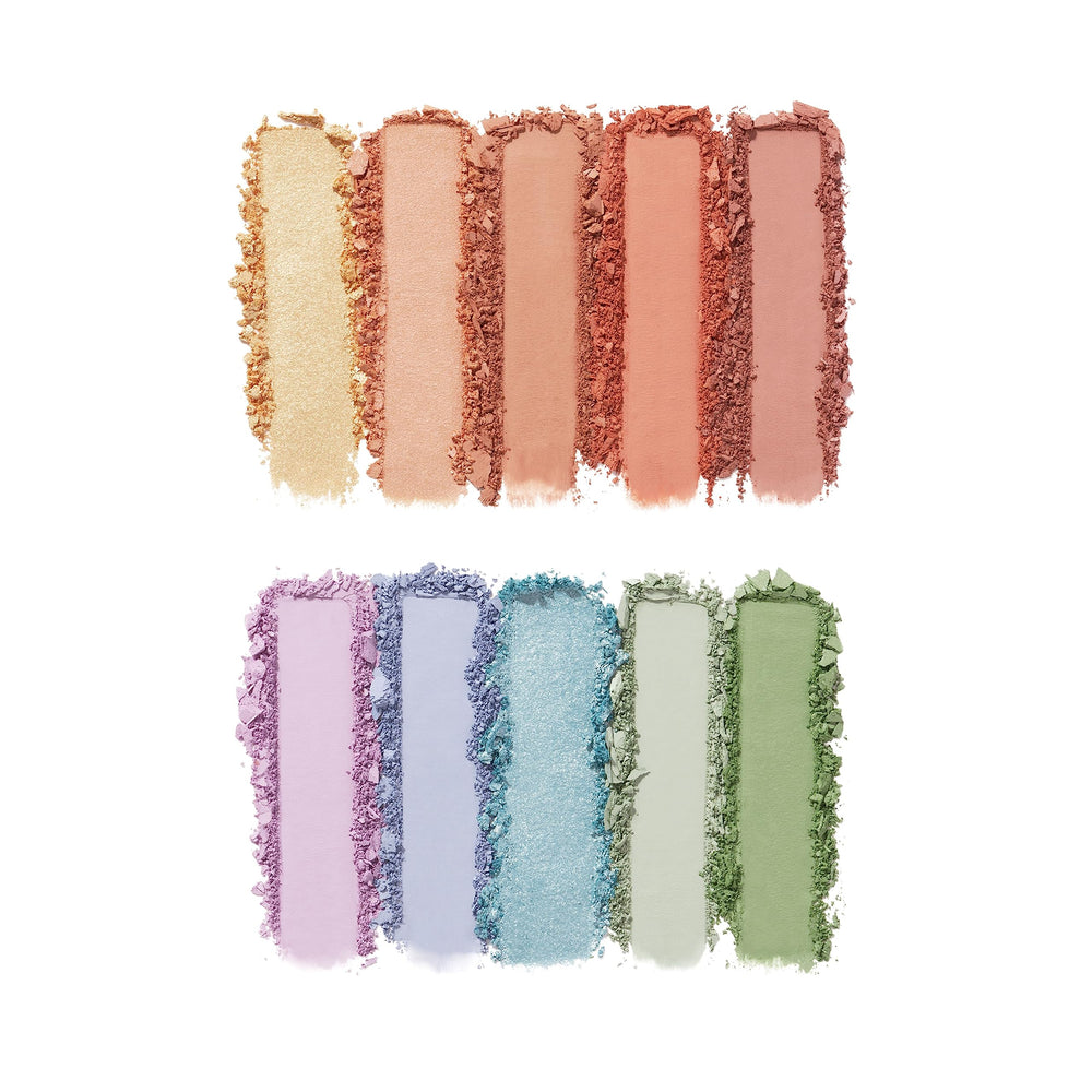 e.l.f. open palette top-down view displaying ten colorful shades for inspiration