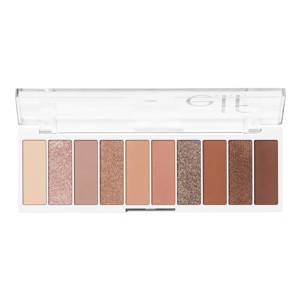 e.l.f. palette front view showing compact travel-ready design and shade variety