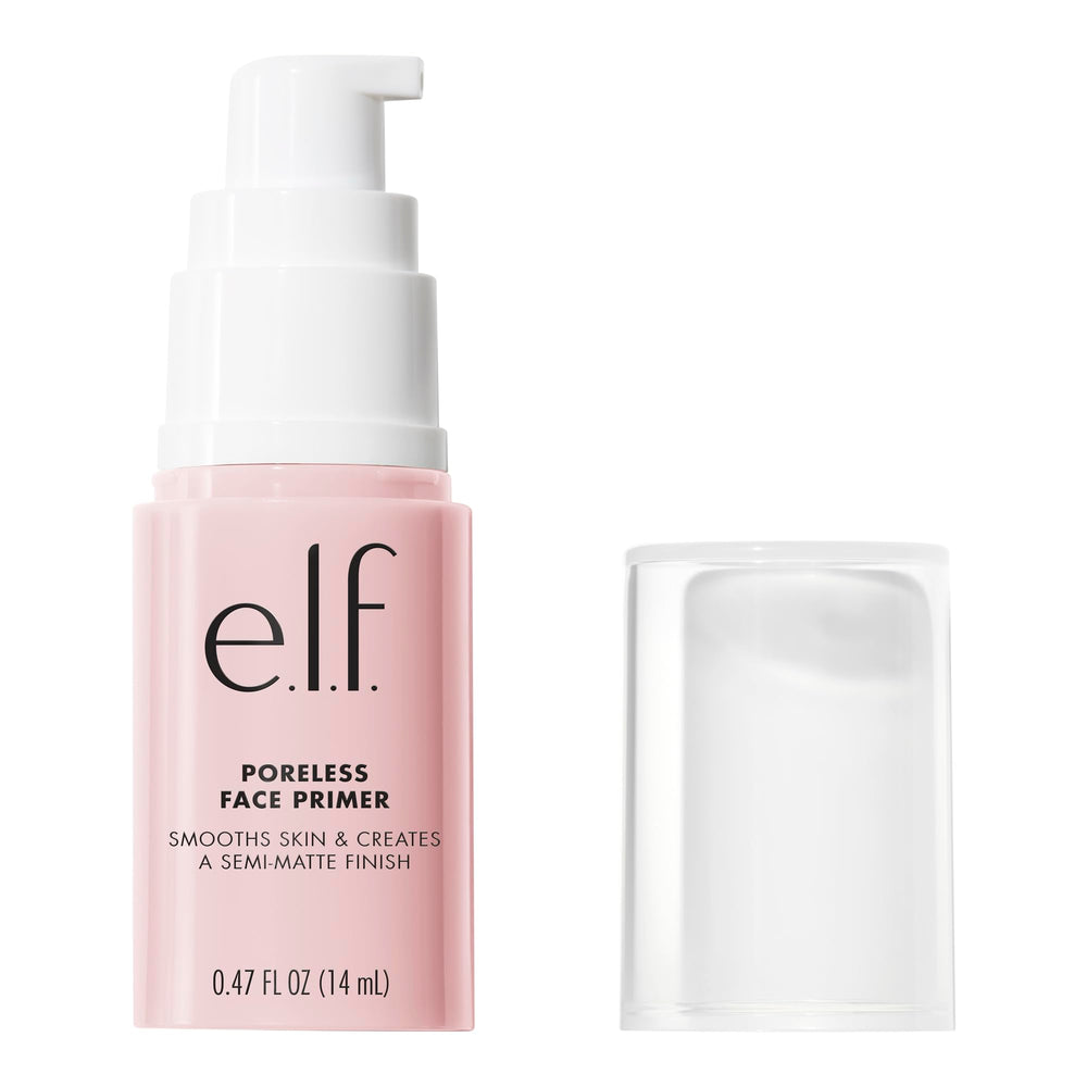 e.l.f. poreless ingredients label showing tea tree and vitamins for skin-friendly formula