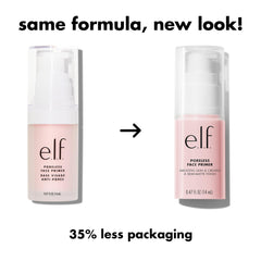 e.l.f. poreless pump dispense showing primer drop for precise application and control