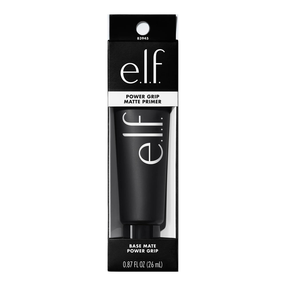 e.l.f. primer on vanity with tools, suggesting streamlined morning makeup routine