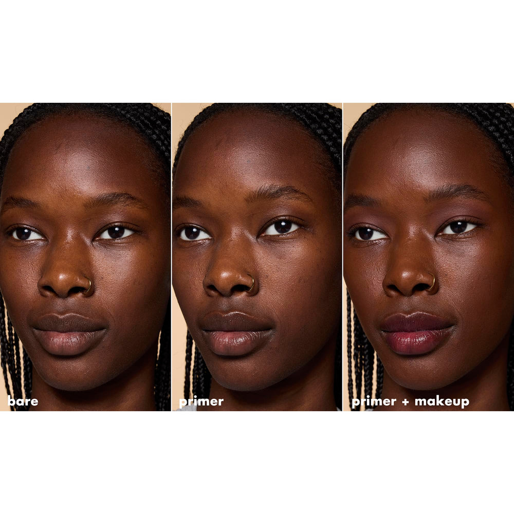 e.l.f. primer before and after cheek view highlighting reduced redness benefit