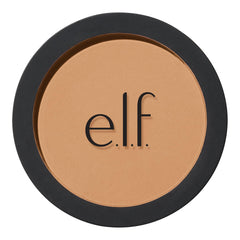 e.l.f. primer-infused bronzer front pan showing matte finish for buildable warmth