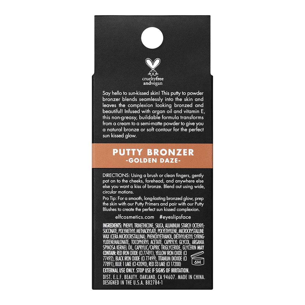 e.l.f. Putty Bronzer applied with putty brush showing seamless blending