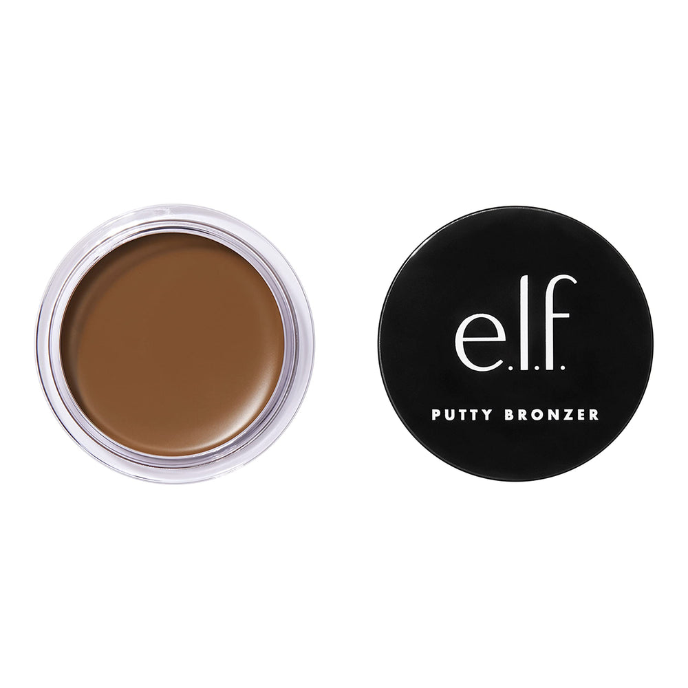 e.l.f. Putty Bronzer compact front view showing sleek packaging and travel-ready size