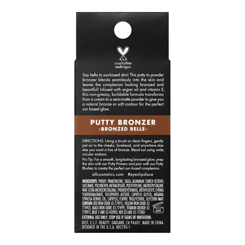 e.l.f. Putty Bronzer swatch on arm demonstrating true-to-tone color payoff