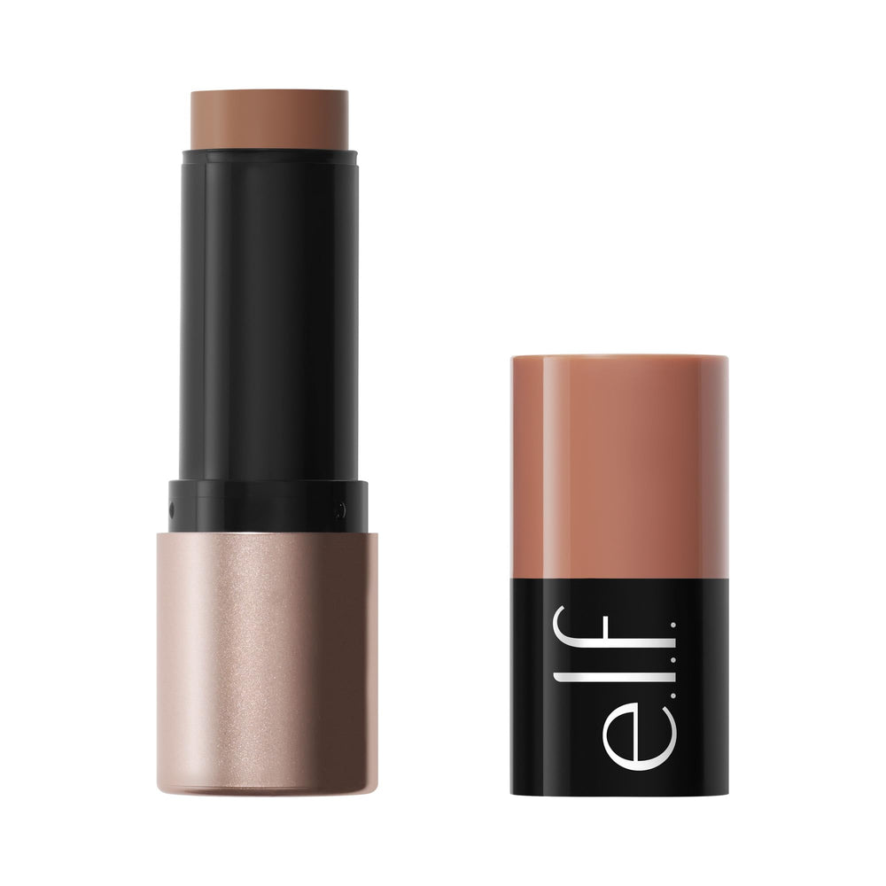 e.l.f. soft glam bronzer stick front view shows compact packaging and portable benefit