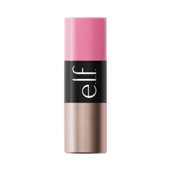 e.l.f. model applying blush to cheek showing natural flush and hydrated look
