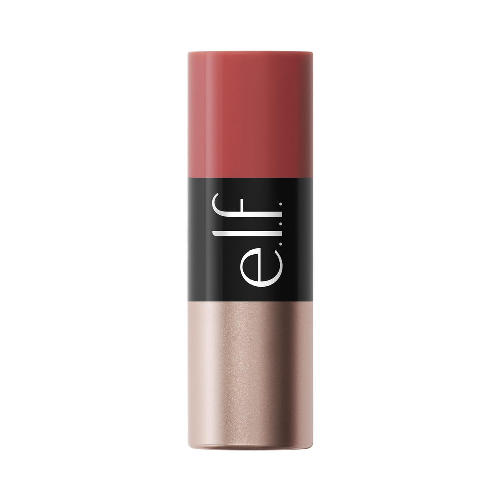 e.l.f. finished cheek on model showing natural satin glow and flattering tone
