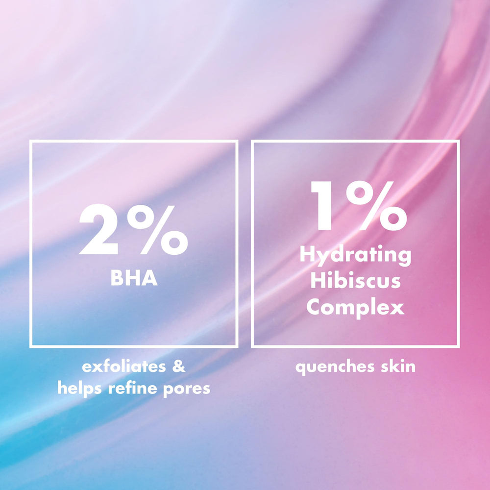 e.l.f. toner label highlighting 2% BHA and hibiscus complex benefits