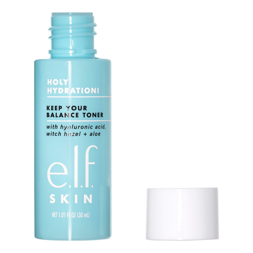 e.l.f. mini toner held in hand showing compact scale and on-the-go convenience
