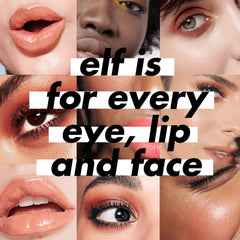 e.l.f. ingredients display with aloe, witch hazel, hyaluronic emphasis