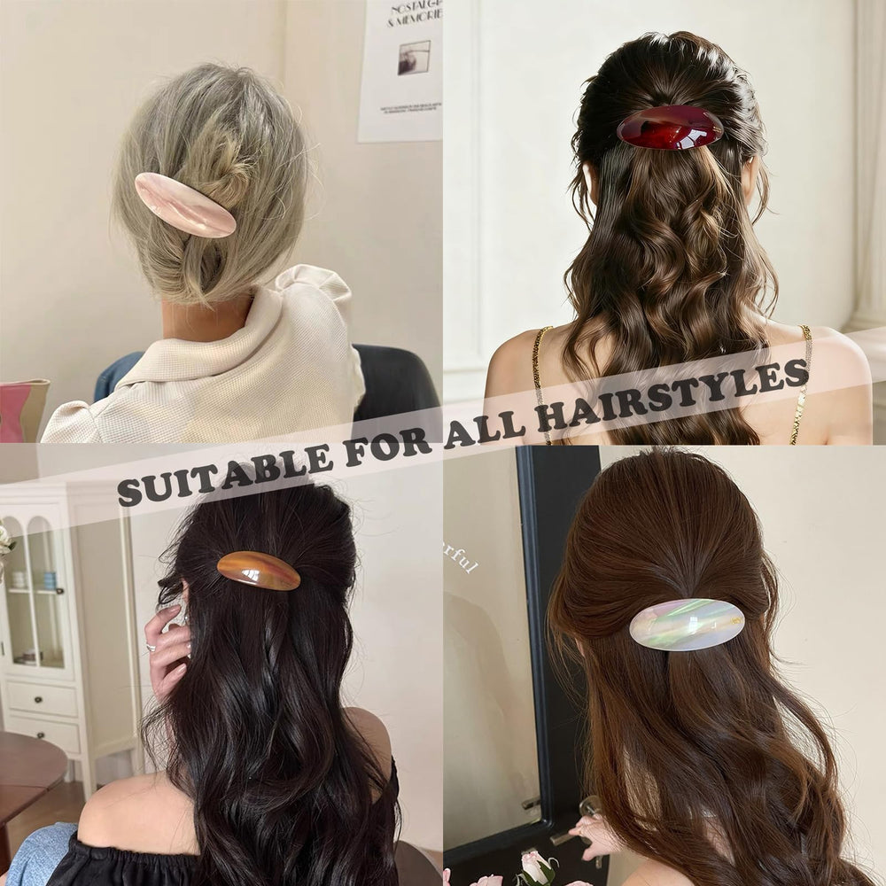 Eliongpu barrette securing a half-up hairstyle demonstrating neat hold for thick hair benefit