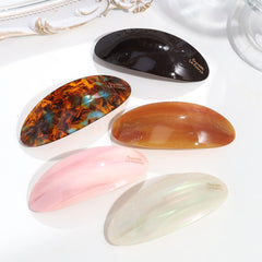 Eliongpu front view of four barrettes showing colors and glossy finish for versatile styling