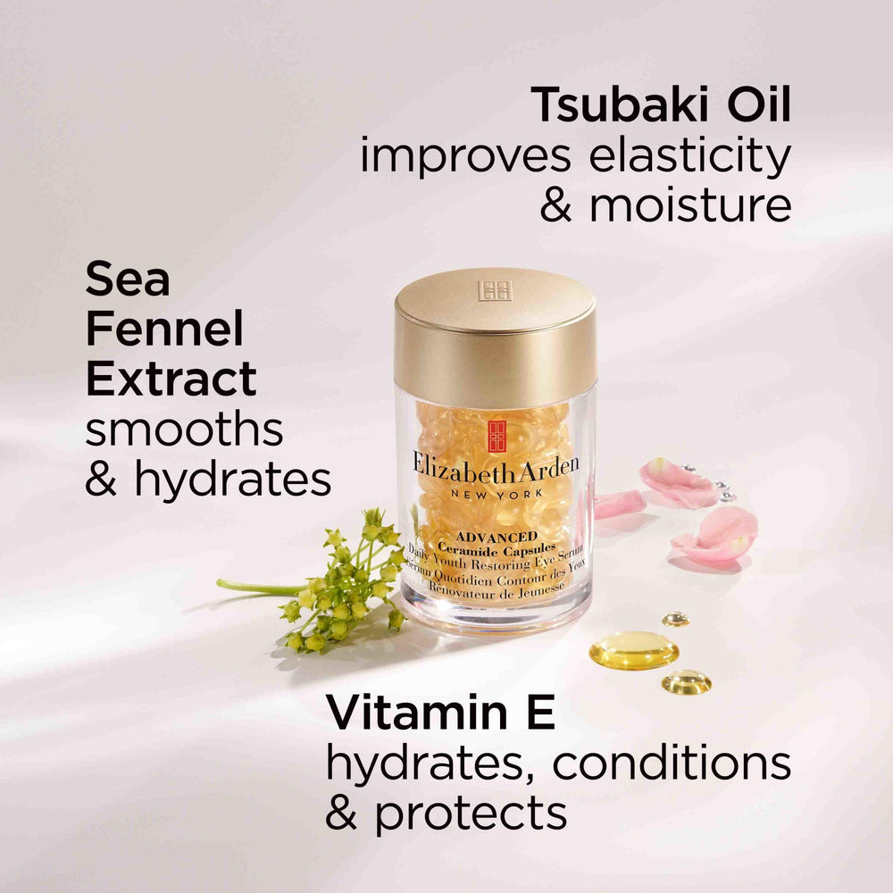 Elizabeth Arden 60-count capsules laid out to show full supply benefit