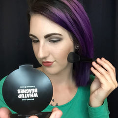 Elizabeth Mott bronzer applied on cheekbone to sculpt and warm skin tone