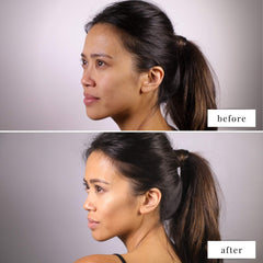 Elizabeth Mott tiny dot in eye corner showing brightening effect and subtle shimmer