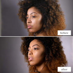 Elizabeth Mott powder texture macro highlighting ultrafine shimmer and smooth finish