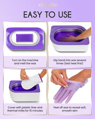 ELLA BELLA brush spatula and liners arranged for easy cleanup