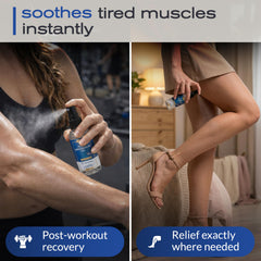 Ella & Eden applied to feet illustrating soothing post-activity comfort
