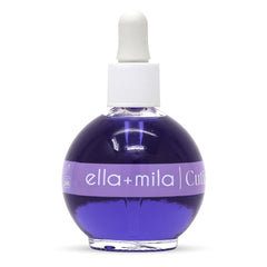 ella+mila bottle front view showing calming cuticle oil benefits