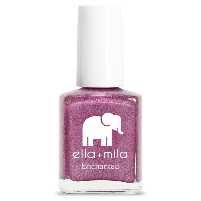 ella+mila Dragonfly front bottle showing glossy finish and eco-friendly branding