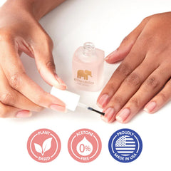 ella+mila on natural nails demonstrating strengthened, protected look